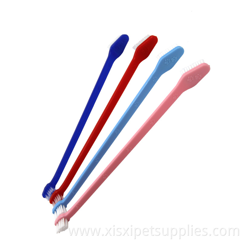 Factory Wholesale LOW MOQ Cheap Big Small Double Heads Pet Cat Dog Toothbrush For Dog